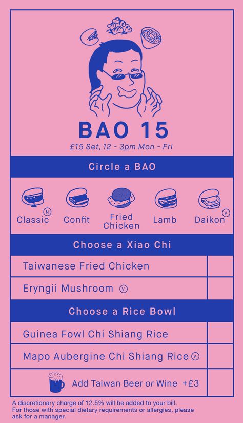 Bao London, Menu Design Inspiration, Cafe Menu Design, Cake Logo Design, Cafe Branding, Menu Book, Flyer Design Inspiration, Soho London, Design Brochure