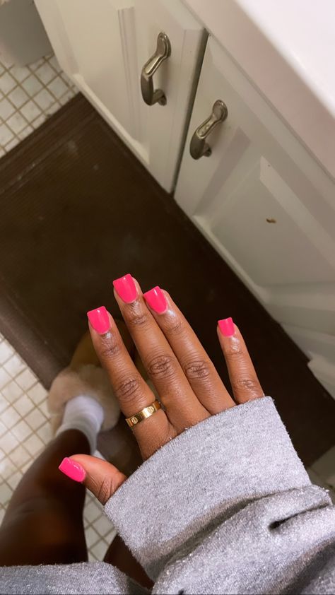 Shorties Nails Solid Color, Plain One Color Nails, Short Colored Nails, Short Color Nails, Solid Acrylic Nails Colors, Short Nails Solid Color, Solid Color Short Nails, Solid Color Nail Ideas, Nails Solid Color