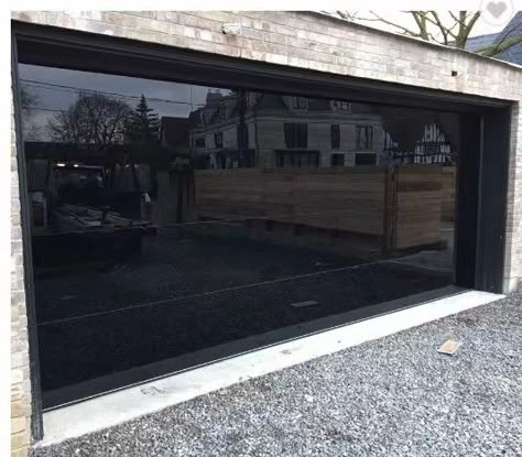 frameless mirror glass garage door Detached Gym, Garage Door Upgrade, Garage Doors Modern, Aluminium Garage Doors, Glass Garage, Aluminum Garage, Sectional Garage Doors, Modern Garage Doors, Starter House