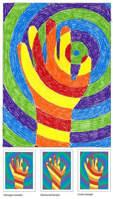 warm hand colors, cool background colors. They trace their hands onto circle background and then color. Great illustration for our being the hands and feet of God while teaching about color theory. Warm Vs Cool Colors, Art 2nd Grade, Classe D'art, 2nd Grade Art, Art Projects For Kids, Warm And Cool Colors, Art Project Ideas, Cool Art Projects, Homeschool Art