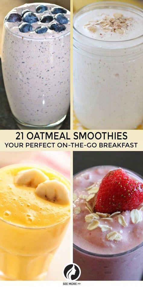 Oatmeal Smoothies Healthy, Avocado Cake, On The Go Breakfast, Oatmeal Smoothie, Cake Easter, Breakfast Smoothie Recipes, Healthy Breakfast Smoothies, Easy Smoothies, Healthy Smoothie