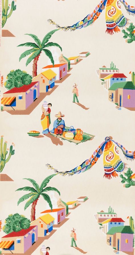 Lost Wallpaper, Wallpaper Editor, Cooper Hewitt, Conversational Prints, Paris Flea Markets, Motifs Textiles, Wallpaper Love, Yellow Houses, Arte Inspo