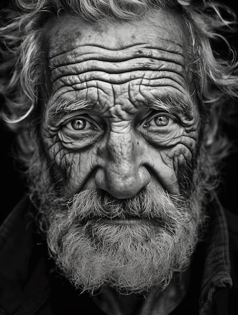 Un retrato en blanco y negro de un hombr... | Premium Photo #Freepik #photo #vejez #anciano #viejo #senor Old Man Pencil Drawing, Old Man Portrait Black And White, Old Man Portrait, Portraits Drawing, Ink Pen Art, Black Paper Drawing, Portrait Photography Men, Eye Exercises, Old Faces