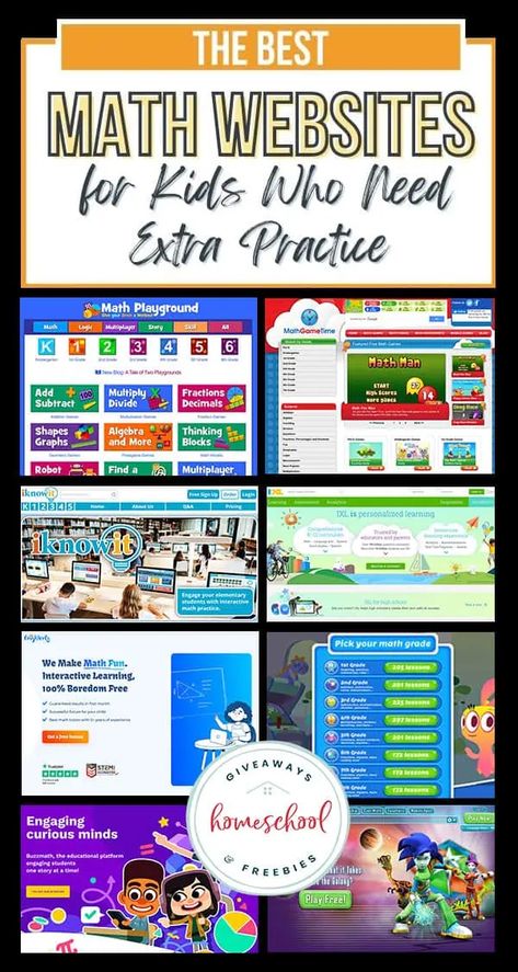 The Best Math Websites for Kids Who Need Extra Practice Free Math Websites, Free Learning Websites, Learning Websites For Kids, Educational Websites For Kids, Math Learning Center, Websites For Kids, Math Websites, Online Math Games, Free Math Resources