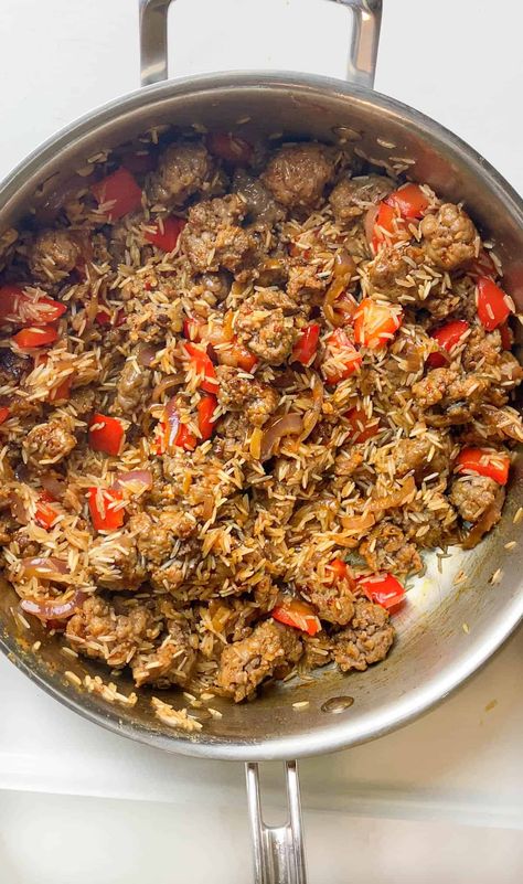 Gordon Ramsay's Spicy Sausage Rice - The Dairy-Free Menu Spicy Italian Sausage Recipes, Spicy Sausage Rice, Supper Sides, Sausage Rice, Fried Sausage, Gordon Ramsay Recipe, Italian Sausage Recipes, Ground Italian Sausage, Dutch Oven Recipes