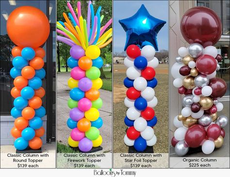 Freestanding Balloon Decor, Pillar Balloon Decoration, Balloon Pillars Design, Column Balloons Ideas, How To Make Balloon Columns, Balloon Column Patterns, Outdoor Balloon Decorations, Outdoor Balloon Garland, Balloon Columns Ideas