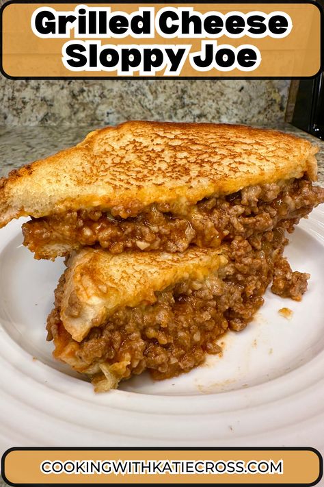 These Sloppy Joe Grilled Cheese Sandwiches feature a homemade sloppy joe mix seared between Texas toast and gooey cheese. Grilled Cheese Sloppy Joe Sandwich, Sloppy Joe Grilled Cheese Sandwiches, Sloppy Janes, Texas Toast Sloppy Joes, Sloppy Joes Biscuits, Sloppy Joe Grilled Cheese, Homemade Grilled Cheese, Sloppy Joe Mix, Grilled Cheese Sloppy Joe