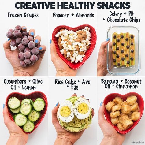 In order to make it easier for her followers, Meixner provides easy and creative snack ideas on her account as well. Creative Snack Ideas, Creative Healthy Snacks, Kreative Snacks, Healthy Food Swaps, Creative Snacks, Food Swap, Snacks Saludables, Snack Ideas, Healthy Meal Prep