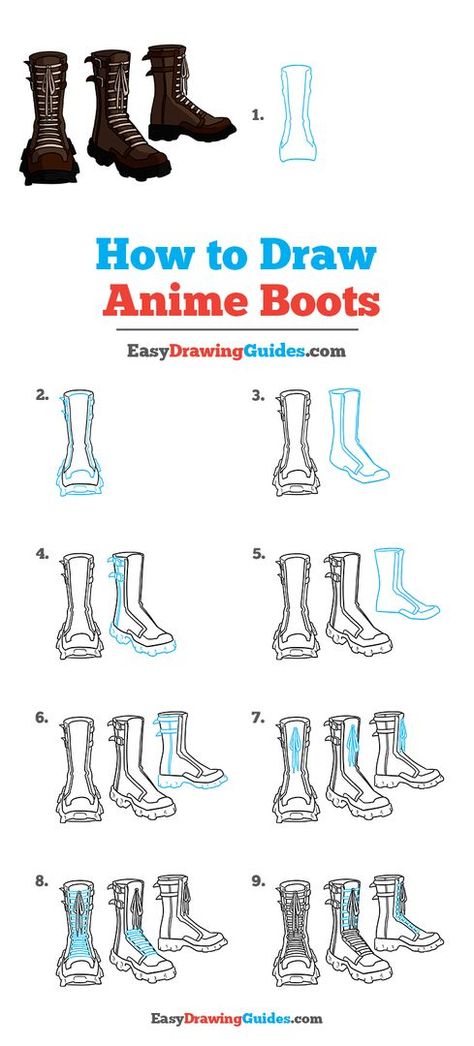 Anime Shoes Drawing Lesson. Free Online Drawing Tutorial for Kids. Get the Free Printable Step by Step Drawing Instructions on https://easydrawingguides.com/how-to-draw-anime-shoes-and-boots/ . How To Draw Dress Shoes, High Heel Boots Drawing Reference, Heel Drawing Sketches, Boots Front View Reference, How To Draw Shoes Anime, How To Draw Boots Step By Step, Paw Shoes Drawing, How To Draw Cartoon Shoes, Shoes Anime Drawing