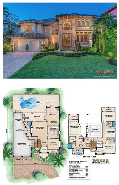 Beach Homes Plans, Beach Style House Plans, Beach House Flooring, Beach House Floor Plans, Beach House Plan, Mediterranean Luxury, Mediterranean House Plans, Luxury Beach House, House Plans One Story