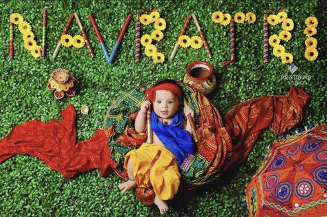 Navratri Baby Boy Photoshoot Ideas, Navaratri Photoshoot For Baby, Navratri Baby Photoshoot Ideas, Navratri Theme Baby Photoshoot, Navratri Photoshoot, Moth Photos, Baby Moth, 2 Month Baby, Baby Boy Quotes