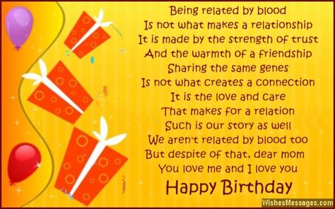 Birthday Poems for Stepmom Moms Quotes, Step Mom Quotes, Birthday Wishes For Mom, Birthday Pics, Birthday Poems, Quotes Messages, Birthday Cards For Mom, Step Mom, Happy Birthday Pictures