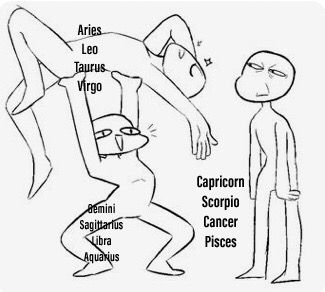 This is one that I made believe it or not. It’s great. Ship Dynamics Flirty, Funny Zodiac Signs Humor, Signs Funny Humor, Zodiac Signs Funny Situations, Zodiac Drawings, Funny Zodiac Signs, Taurus Memes, Horoscope Funny, Zodiac Signs Pictures