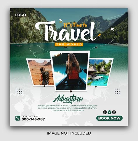 Travel Advertising Design, Travel Flyer, Event Poster Template, Travel Creative, Travel Advertising, Illustrator Design Tutorial, Travel Poster Design, Tourism Poster, Facebook Design