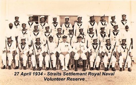 The Straits Settlements Royal Navy Volunteer Reserve (SSRNVR) was formed in Singapore on the 27th April 1934. In 1934 the Straits Settlements RNVR consisted of 25 officers and 150, mostly Malay, ratings. By 1939 it had expanded to100 officers and 300 ratings with a Penang section established under Commander Alexander RN. History Of Malaysia, Straits Settlements, Royal Navy, Singapore, Photo Wall, Alexander, History, Navy