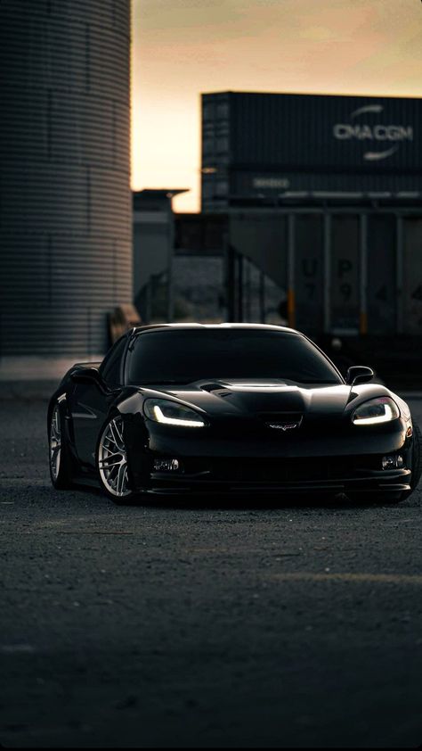 Corvette C6 Z06, Black Corvette, Cars On The Road, Aesthetic Cars, Chevrolet Corvette C7, Sedan Cars, Corvette C7, Car Aesthetic, Street Racing Cars