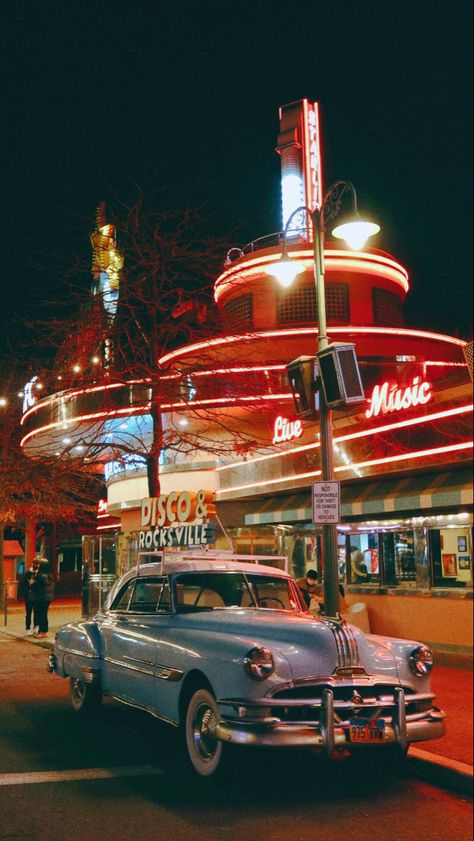 Sock Hop Aesthetic, Cars The Movie, 1950s Aesthetic, 80’s Aesthetic, 50s Aesthetic, Fav Aesthetic, 60s Aesthetic, Bagel Shop, Old Vintage Cars