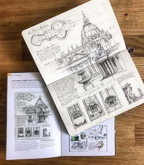 Architecture Journal, Great Architecture, Art Du Croquis, Architecture Drawing Sketchbooks, Travel Art Journal, Travel Sketchbook, Architecture Sketchbook, Architecture Design Sketch, Architecture Design Drawing