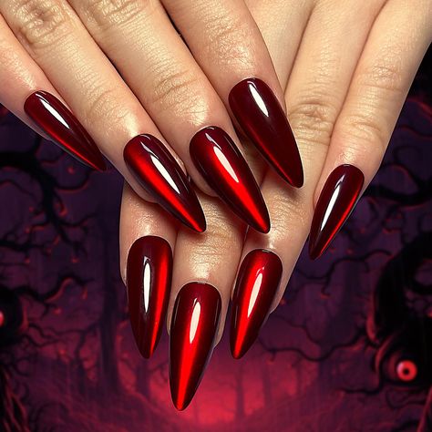 PRICES MAY VARY. Get ready for Halloween with our spooky Halloween fake nails. Halloween press on false nails,perfect for costume party. Use Halloween fake nail,elevate your trick-or-treating game. Halloween style false nail,Stylish and fun. Add a touch of magic to your fingers with our enchanting press on Halloween nails. False nails contains 24 pcs acrylic nails, allowing you to choose the fake nail pieces that fit your nail size. Application: 1.Wash hand and push back cuticles. 2.File and sha Vampire Nails, Halloween Press On Nails, Nagellack Trends, Nagel Tips, Nails Red, Cat Eye Nails, Ballerina Nails, Diamond Nails, Stick On Nails