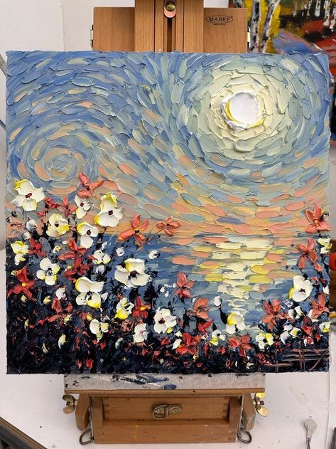 Impressionism Impasto Painting, Large Palette Knife Painting, Abstract Art Palette Knife, Impasto Painting Aesthetic, Impasto Knife Painting, Oil Painting Pallet Knife, Acrylic Paint Palette Knife, Painting Knife Art, Impasto Abstract Art