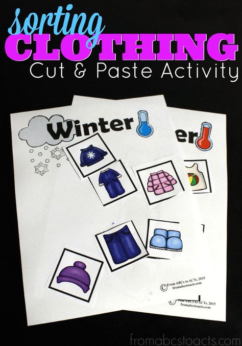 What clothing is appropriate throughout the winter and what can be worn in the summer months? Help your preschooler make that distinction with this fun cut and paste printable clothing sort activity! Seasons Preschool, Preschool Weather, Clothing Themes, Weather Theme, File Folder Games, Creative Curriculum, Winter Preschool, Weather Activities, Folder Games