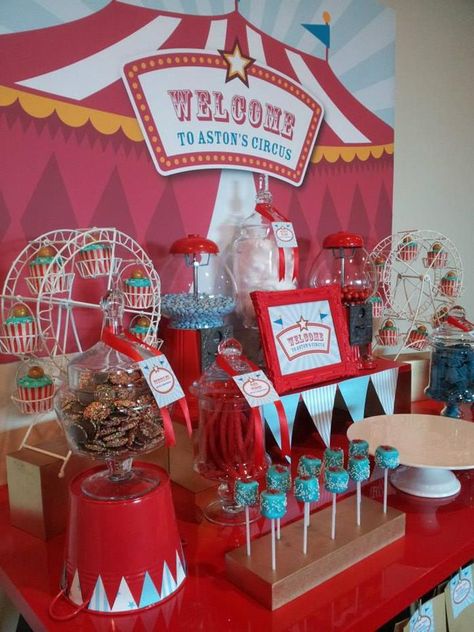 Carnival Themed Birthday Party, Circus Themed Birthday Party, Carnival Baby Showers, Circus Birthday Party Theme, Circus Vintage, Vintage Circus Party, Carnival Birthday Party Theme, Circus Carnival Party, Circus Theme Party