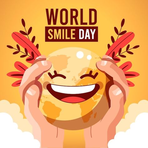 World Laughter Day Creative, World Happiness Day, National Smile Day, World Laughter Day, Laughter Day, Smile Day, World Smile Day, Happy Illustration, Flat World