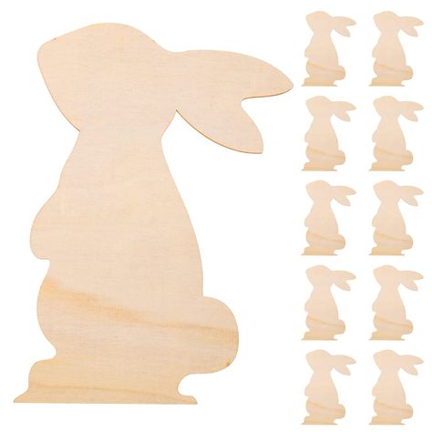 PRICES MAY VARY. These Easter bunny shape ornament are made of nature wood material, which are safe and , lightweight, and reusable Cute bunny shapes will bring you hand-made leisure time, you can use it as a tabletop decoration or doorplate to decorate Easter and spring parties The unfinished wooden bunny cutouts about 6.3x9inches, enough size allows you to release your imagination to draw them as you like; you can drill holes on the wood slices and then them where you want to decorate. These E Wood Slice Ornaments, Wooden Bunny, Wooden Rabbit, Homemade Ornaments, Wood Slice Ornament, Bunny Crafts, Ornament Crafts, Wood Cutouts, Easter Party