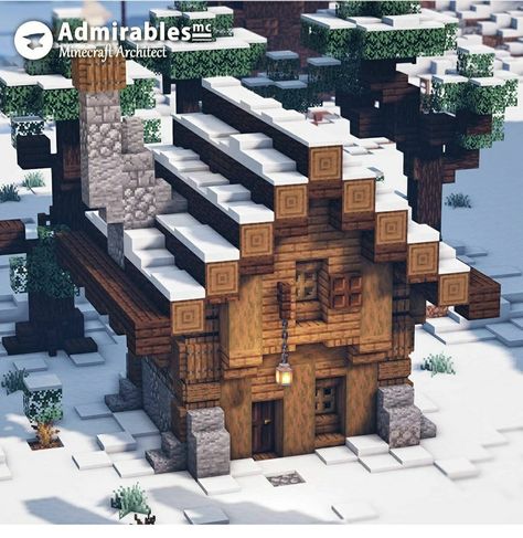 Minecraft Building Designs, Minecraft Medieval House, Snowy Cottage, Cottage Minecraft, Minecraft Steampunk, Minecraft Structures, Minecraft Cottage, Minecraft Castle, Minecraft Medieval