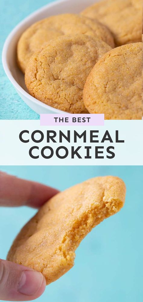 Honey Butter Cornmeal Cookies, Corn Meal Recipes Dessert, Corn Recipes Dessert, Cornmeal Cookies Gluten Free, Things To Make With Cornmeal, Lemon Cornmeal Cookies, Recipes With Corn Meal, Corn Meal Cookies, Cornmeal Dessert Recipes