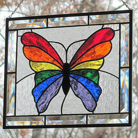 Mosaic Patterns For Beginners, Stainglass Ideas, Stained Glass Rainbow, Butterfly Rainbow, Stain Glass Window Art, Glass Painting Patterns, Stained Glass Patterns Free, Glass Painting Designs, Glass Window Art