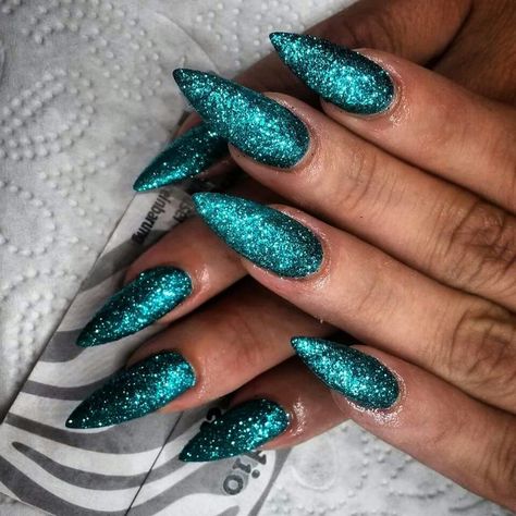 Green Sparkly Nails, Teal Nail Designs, Snow Nails, Opal Nails, Green Acrylic Nails, Teal Nails, Glitter Nails Acrylic, Turquoise Nails, Bright Summer Nails