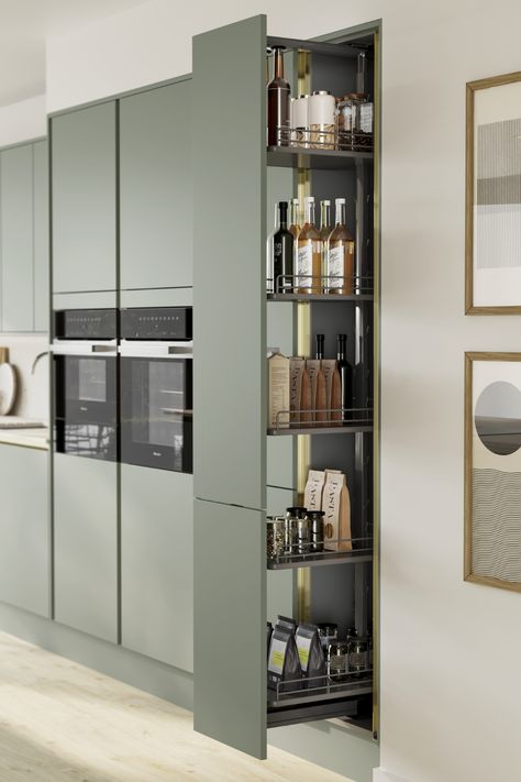 Kitchen Tall Units, Model Dapur, Kitchen Inspiration Modern, Kitchen Cupboard Designs, Modern Kitchen Cabinet Design, Sleek Kitchen, Cupboard Designs, Kitchen Design Plans, Kitchen Storage Solutions