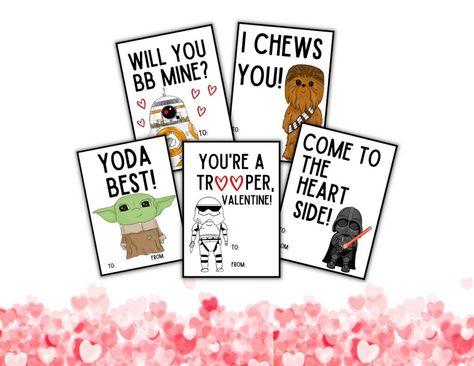 Star Wars Valentine FREE Printables Valentine Free Printables, Starwars Valentines Cards, Star Wars Valentine, Valentine Coloring Sheets, Free Valentine Cards, Valentine Phrases, Valentine Bingo, Star Wars Valentines, Star Wars Light