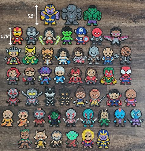 Marvel Perler Bead Patterns, Spiderman Y Hello Kitty, Avengers Perler, Perler Beads Ideas, Easy Perler Bead Patterns, Easy Perler Beads Ideas, Art Perle, Perler Art, Hama Beads Design