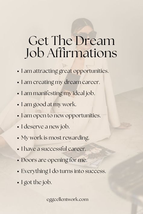 affirmations for manifesting a job manifesting your dream job job manifestation aesthetic manifestation job affirmations get the job affirmations dream job manifestation affirmation manifest a new job career affirmations job positivity quotes success goals quotes affirmation for career and money job affirmations new manifestation for career law of attraction job Manifesting A Job, Job Affirmations, Best Affirmations, Career Affirmations, Job Motivation, I Got The Job, Journal Inspiration Writing, College Motivation, Practicing Self Love