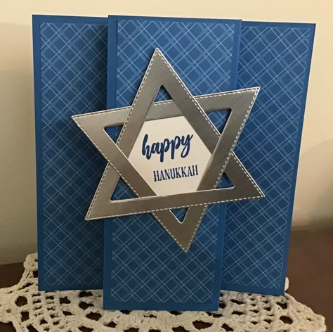 Stampin Up Hanukkah Cards, Hannukah Cards Diy, Hannakah Cards, Funny Hanukkah Cards, Hanukkah Cards Handmade, Happy Hanukkah Cards, Chanukah Cards, Jewish Holiday Cards, Hanukkah Greeting Cards