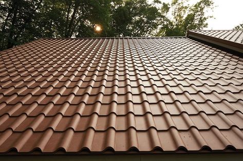 Metal Roof Image Gallery | Metal Roofing Alliance Precedent Study, Residential Metal Roofing, Spanish Tile Roof, Metal Roofing Systems, Covered Backyard, Types Of Roofing Materials, Roof Restoration, Metal Roofs, Tile Brick