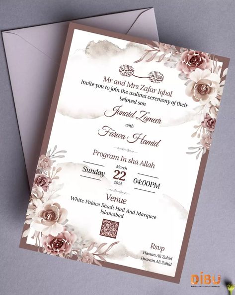 Guests ko location doundnay main problem ho gi?🤔 AB NHAI ❌ QR SCAN CODE SAY KRAIN IS MSLAY KA HALL ✅ . . Elevate your wedding invitations with a modern touch! Our digital wedding cards feature sleek designs and include a convenient QR code for easy access to location. . . . #digitalinvitesbyuniverse #digitalinvitation #ecard #wedding #qrcodes #qrcodeinvites #muslimweddings Wedding Card Sample, Modern Wedding Card, Wedding Invatations, Scan Code, Card Inspo, Wedding Invitation Samples, Digital Weddings, Invitation Card Design, Floral Wedding Invitations