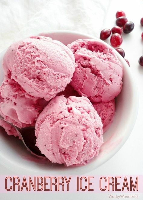 Thanksgiving Dessert Recipe :: Cranberry Ice Cream - wonkywonderful.com Cranberry Ice Recipe, Cranberry Ice Cream Recipe, Unique Thanksgiving Desserts, Cranberry Recipes Dessert, Cranberry Ice, Winter Spa, Christmas Ice Cream, Cranberry Dessert, Thanksgiving Desserts Easy