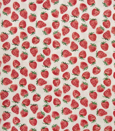 Width: 44 InchesContent: 100% CottonCare: Machine Wash Gentle Cold, Non - Chlorine Bleach, Tumble Dry Low, Cool IronImported Strawberry Fabric, Fruit Fabric, Strawberry Dress, Holiday Pictures, Fruit Print, Joanns Fabric And Crafts, Christmas Fabric, Craft Stores, Fabric By The Yard