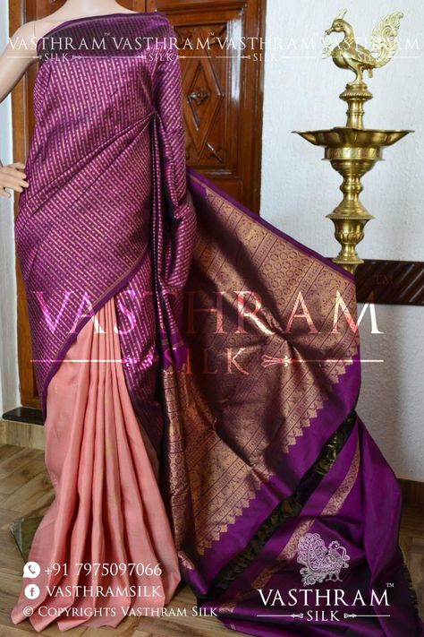 Vadamalli Colour Silk Saree, Draped Sarees, Kanchivaram Silk Saree, Indian Wedding Stage, Onion Pink, Saree Kanchipuram, Best Bride, Silk Saree Kanchipuram, Drape Saree