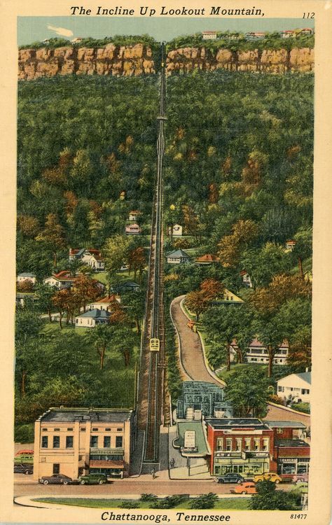 Chattanooga Tennessee Aesthetic, Chattanooga Aesthetic, Appalachian Aesthetic, Tennessee Postcard, Signal Mountain Tennessee, Rock City Chattanooga, Destination Poster, Lookout Mountain Chattanooga, Lookout Mountain Tennessee