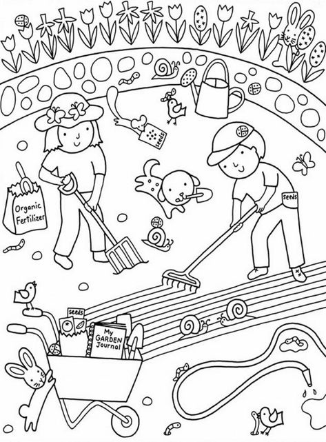 Kids Flower Gardens Colouring Pages Free Coloring Pictures to Print Free Coloring Pictures, Vegetable Coloring Pages, Working In The Garden, Garden Coloring, Garden Coloring Pages, Free Kids Coloring Pages, Kindergarten Coloring Pages, Preschool Coloring Pages, Free Coloring Sheets