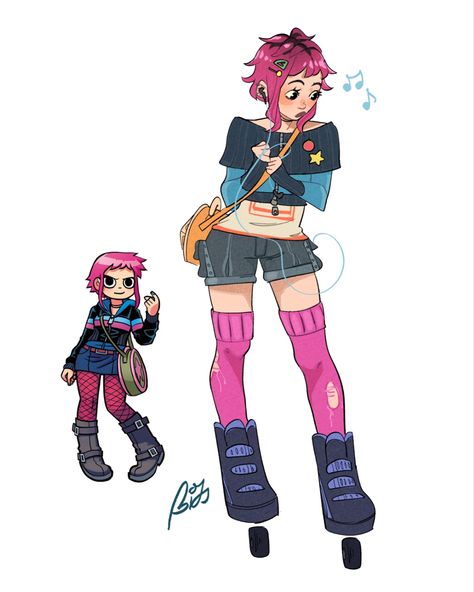 Costume Design Concept Art, Ramona Flowers Fanart, Bryan Lee O Malley, Scott Pilgrim Comic, Bryan Lee, Ramona Flowers, Scott Pilgrim Vs. The World, Looking For Work, Vs The World