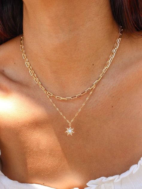 Everyday Gold Jewelry, Everyday Jewelry Gold, Initial Tag Necklace, Sun Charm, Star Charm Necklace, Princess Necklace, Celestial Jewelry, Jewelry Lookbook, Bead Chain