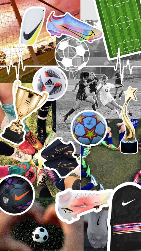 soccer #soccer #sport #collage #myfirstshuffle #collage #love #fyp Deportes Aesthetic, Soccer Collage, Collage Examples, Sports Collage, Iphone Wallpaper Ideas, Themed Collage, Aesthetic Sports, Aesthetic Football, Sneakers Drawing