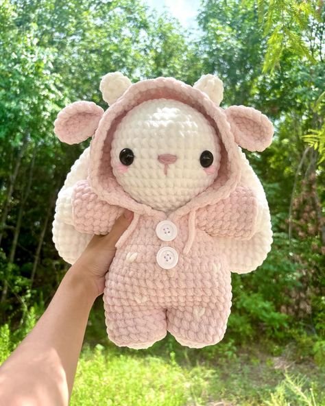 candace the cow bunny 🐮 this bunny is wearing a removable pink cow onesie. onesie bunny pattern available on my etsy ☁️ tags 🏷️ #crochet #crochetaddict #crochetamigurumi #amigurumi #amigurumilove #crochetlove #crochetplush #crochetbunny #crochetplushie #crochetplush #crochetpattern #crochetinspiration Crochet Pink Bunny, Crochet Clothes For Amigurumi, Crochet Bunny Plushies, Crochet Cute Pink, Pink Yarn Crochet Ideas, Free Cow Crochet Patterns, Crochet Patterns Plushies, Velvet Amigurumi, Etsy Crochet Patterns