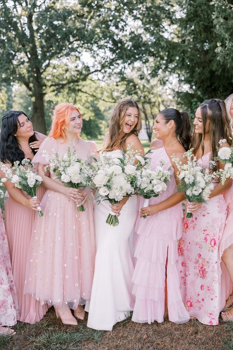 These stunning bridesmaids prove that a mix-and-match palette of pink dresses brings out the perfect blend of romance and elegance. Imagine celebrating love in a beautifully intimate setting, surrounded by nature’s charm and the warmth of loved ones. Explore how a private property wedding can offer a unique, personal touch to your big day! Bridesmaid Dresses Mismatched Pink, Mismatched Bridesmaid Dresses Pink, Pink Mismatched Bridesmaid Dresses, Mismatched Blush Bridesmaid Dresses, Pink Bridesmaid Dresses Mismatched, Property Wedding, Mix And Match Bridesmaids, Private Property Wedding, Vintage Garden Party