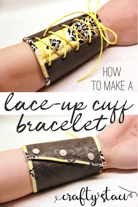 How to make a lace up cuff bracelet from craftystaci.com #diybracelet #diycuff #laceupbracelet Fabric Bracelets Diy, Sewing Upcycling, Crafty Staci, Cuff Bracelets Diy, Fair Costume, Cuffs Diy, Renn Faire, Historical Costuming, Beautiful Beaded Bracelet